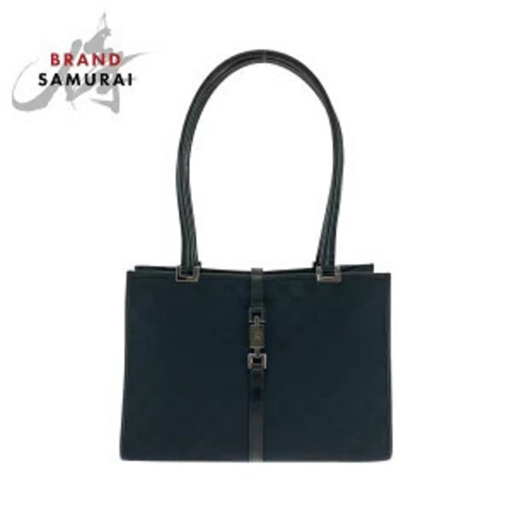 Gucci Jackie bag black Gunmetal Gray GG canvas shoulder Handbag